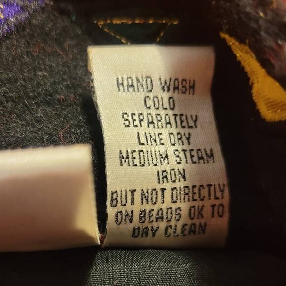 VINTAGE TAKE TWO Red Wool Ugly Christmas Button Front Jacket Women's Size Large - Picture 6 of 11